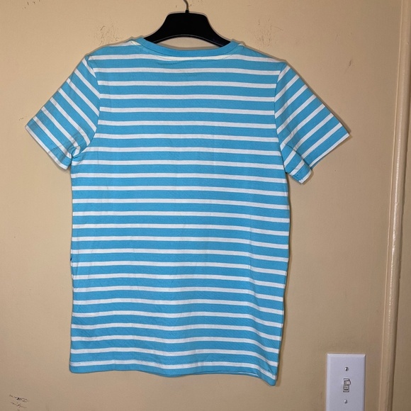 Boden Blue Striped Kids Shirt with Colorful Sea Creatures - Picture 2 of 13